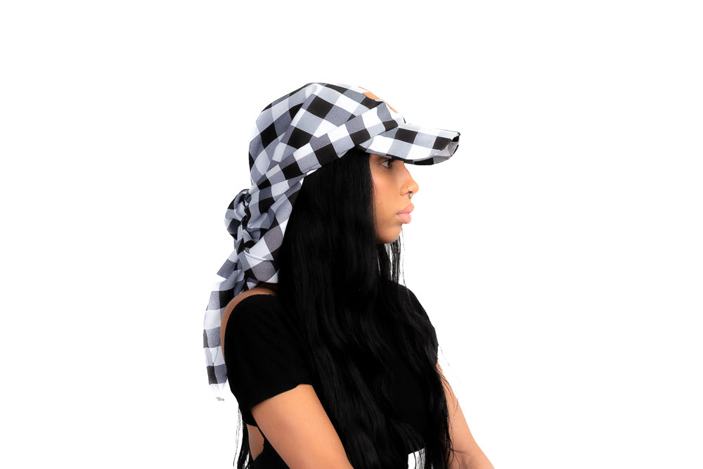 GINGHAM SCARF HAT