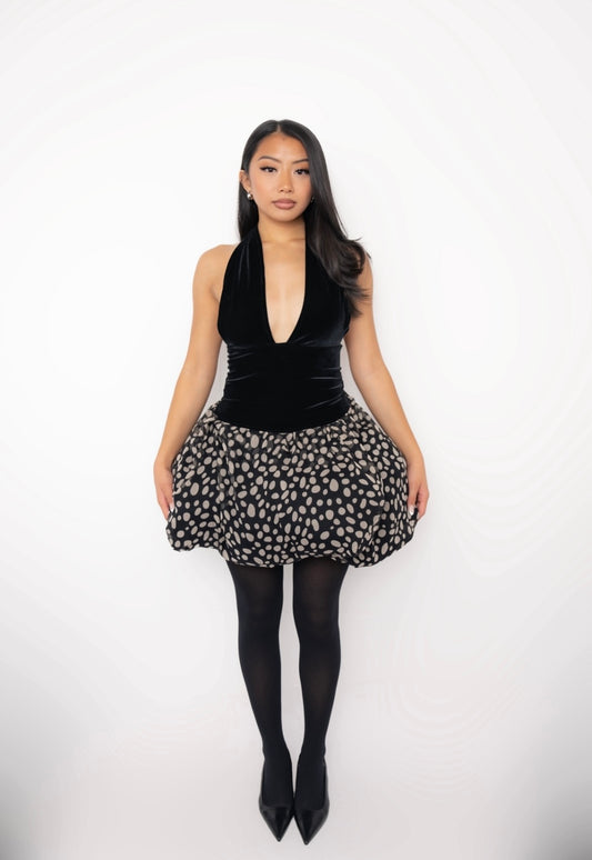 DOTTED PUFFER DRESS